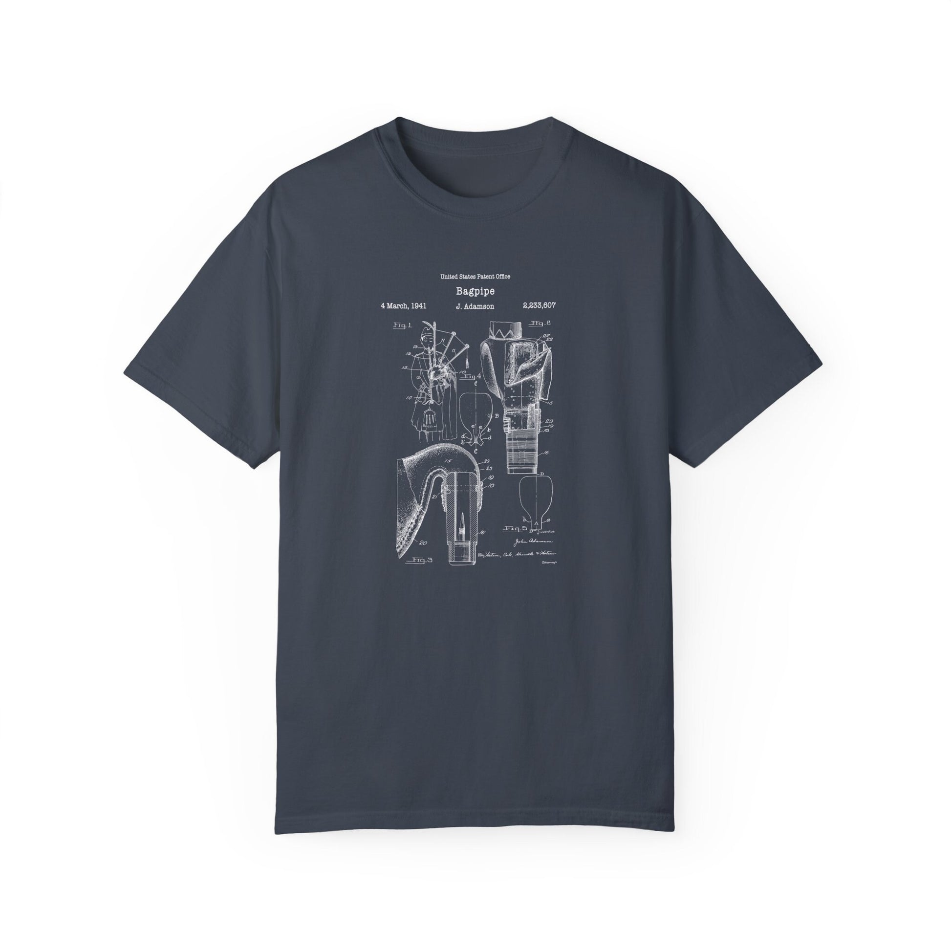 a blueprinted t - shirt with a drawing of a machine