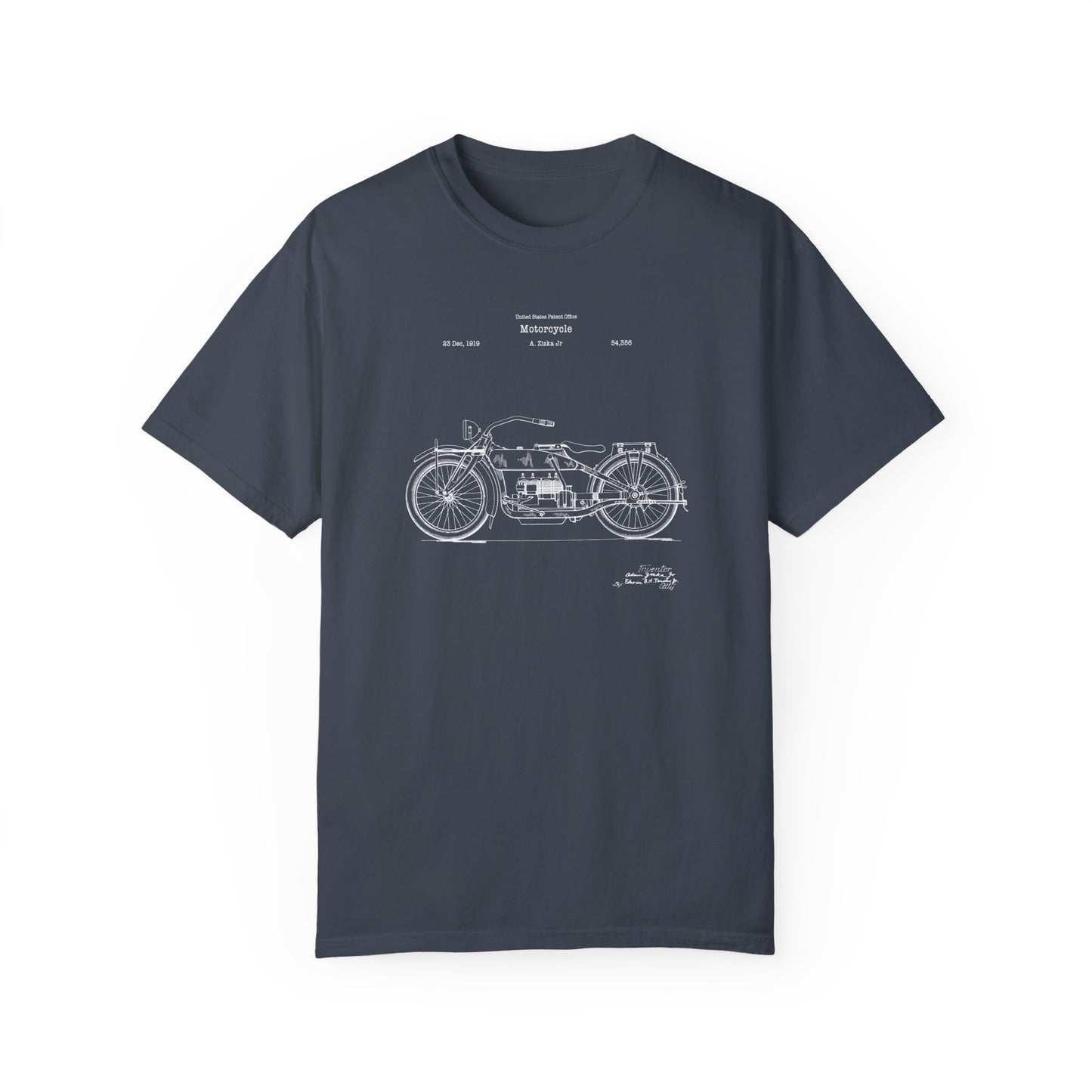 Ziska design for Harley Davidson motorcycle from US Patent office.  Perfect T shirt gift  for bikers, Harley fans, motorbike lovers