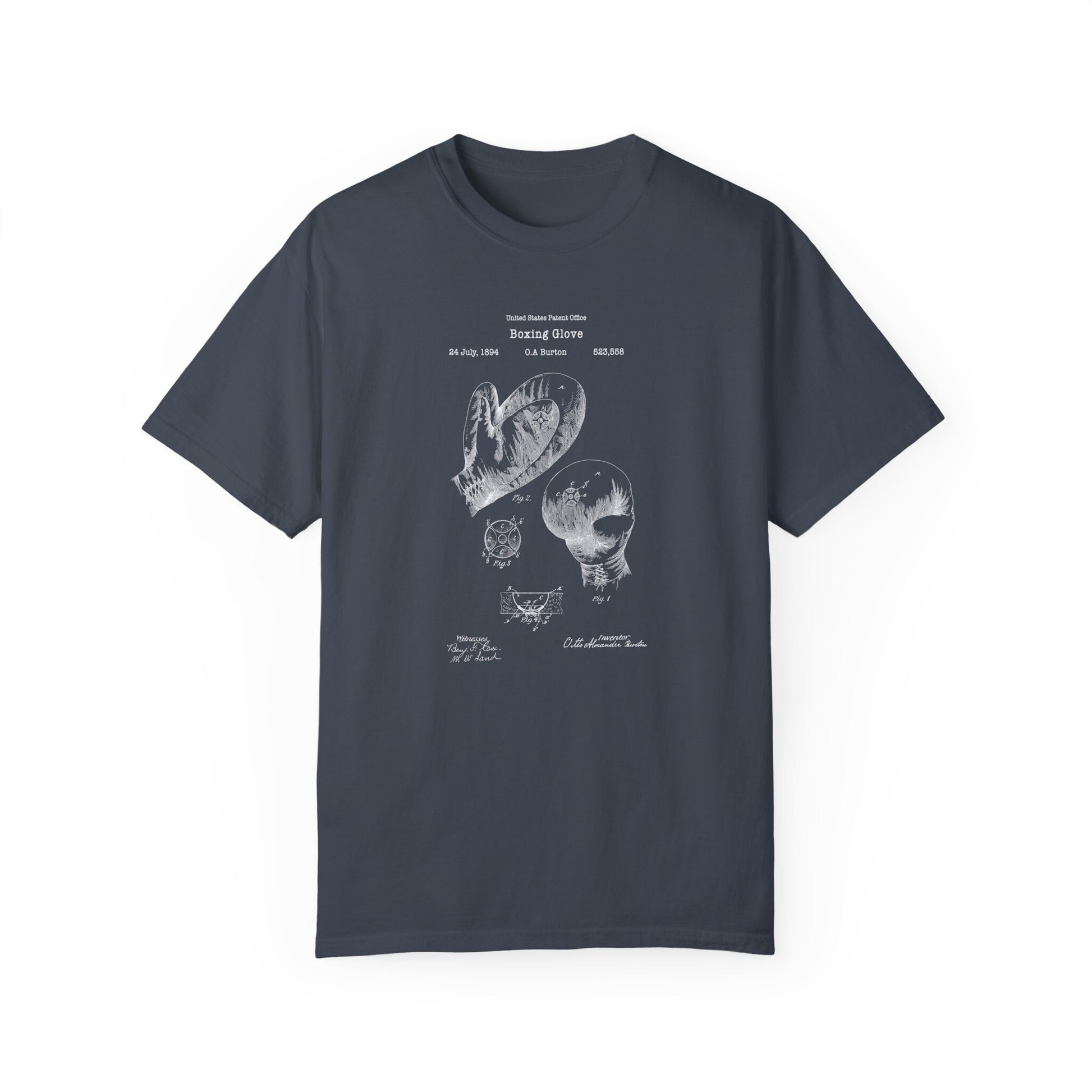 a t - shirt with a drawing of a baseball glove