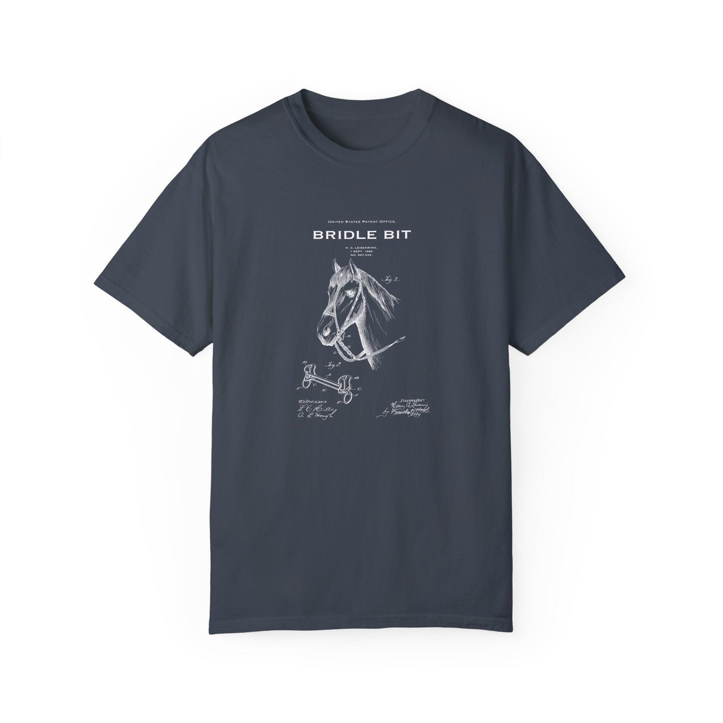 a t - shirt with a drawing of a horse on it