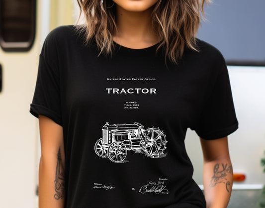 T shirt with US patent design from 1919 for a farm tractor by Henry Ford perfect gift for farmers, farm worker, agriculture vintage