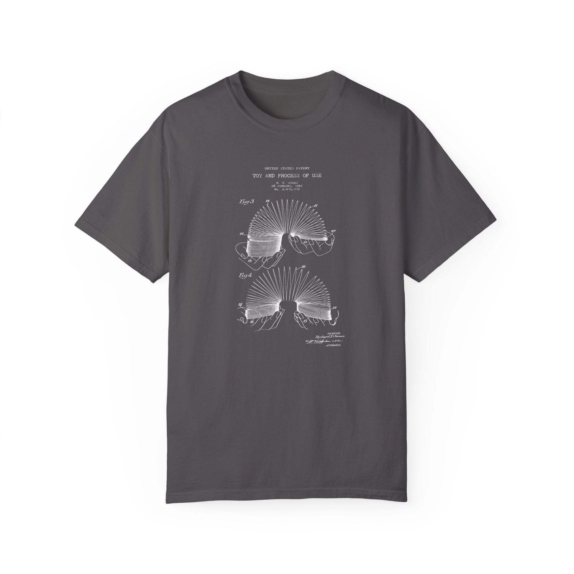 a gray t - shirt with a drawing of a fish