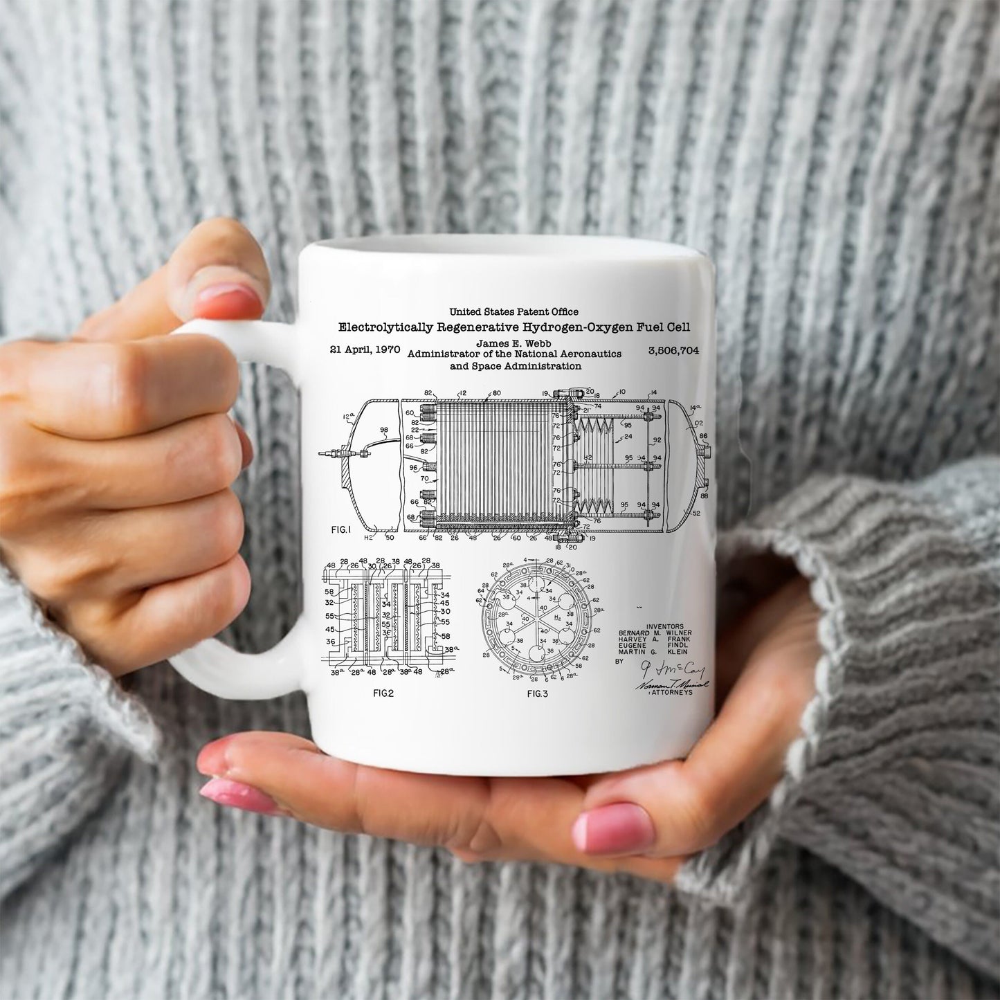 NASA Hydrogen fuel cell patent from the US Patent Office. Perfect gift for any scientist engineer engineering tech technology student