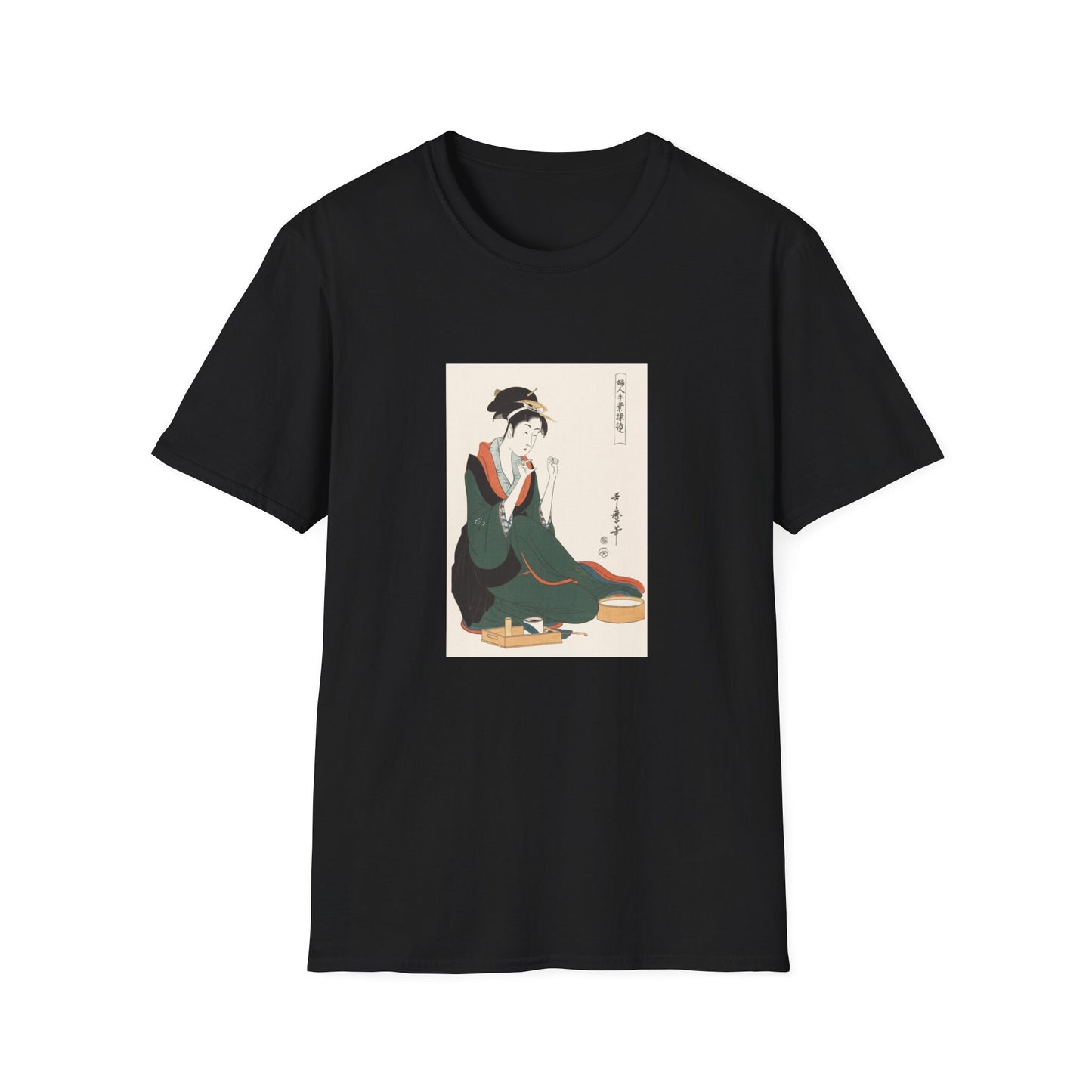 Woman with Thread by Kitagawa Utamaro   Famous Japanese woodblock print T shirt