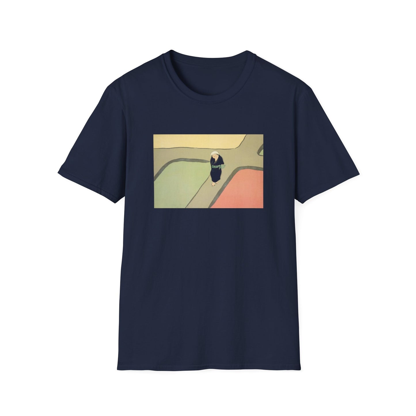 Path through the fields from Momoyogusa Flowers of a Hundred Generations T shirt  from famous Japanese woodblock print