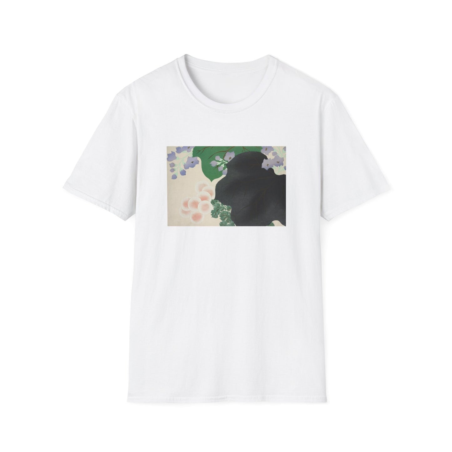 Kamisaka Sekka artist; Flowers and leaves from Momoyogusa Flowers of a Hundred Generations T shirt  from famous Japanese woodblock print