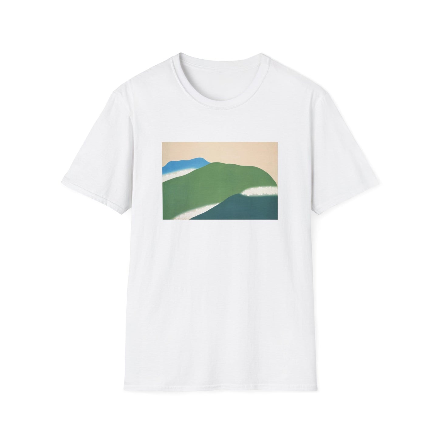 Kamisaka Sekka artist; Green mountains from Momoyogusa Flowers of a Hundred Generations T shirt  from famous Japanese woodblock print