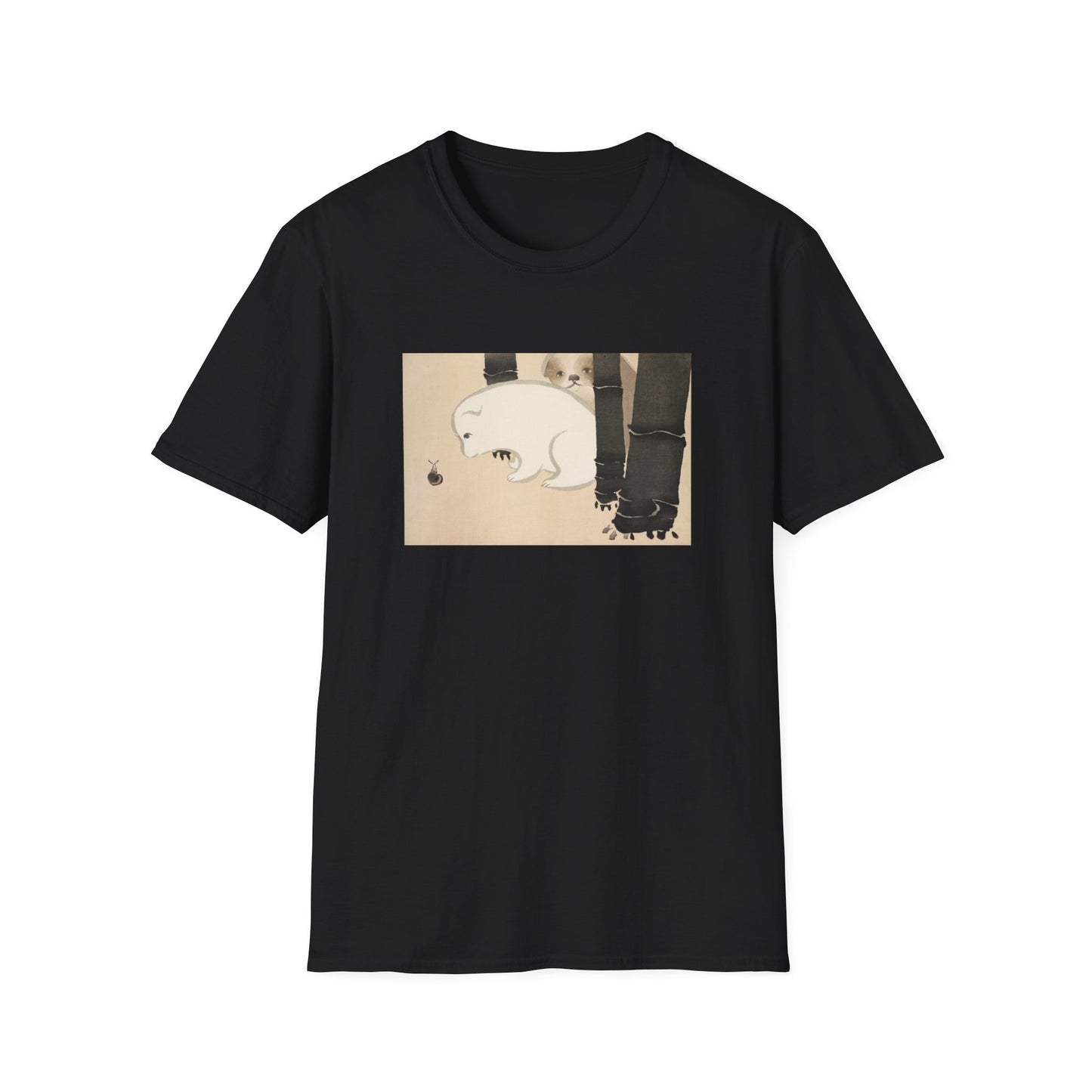 a black t - shirt with a picture of a polar bear