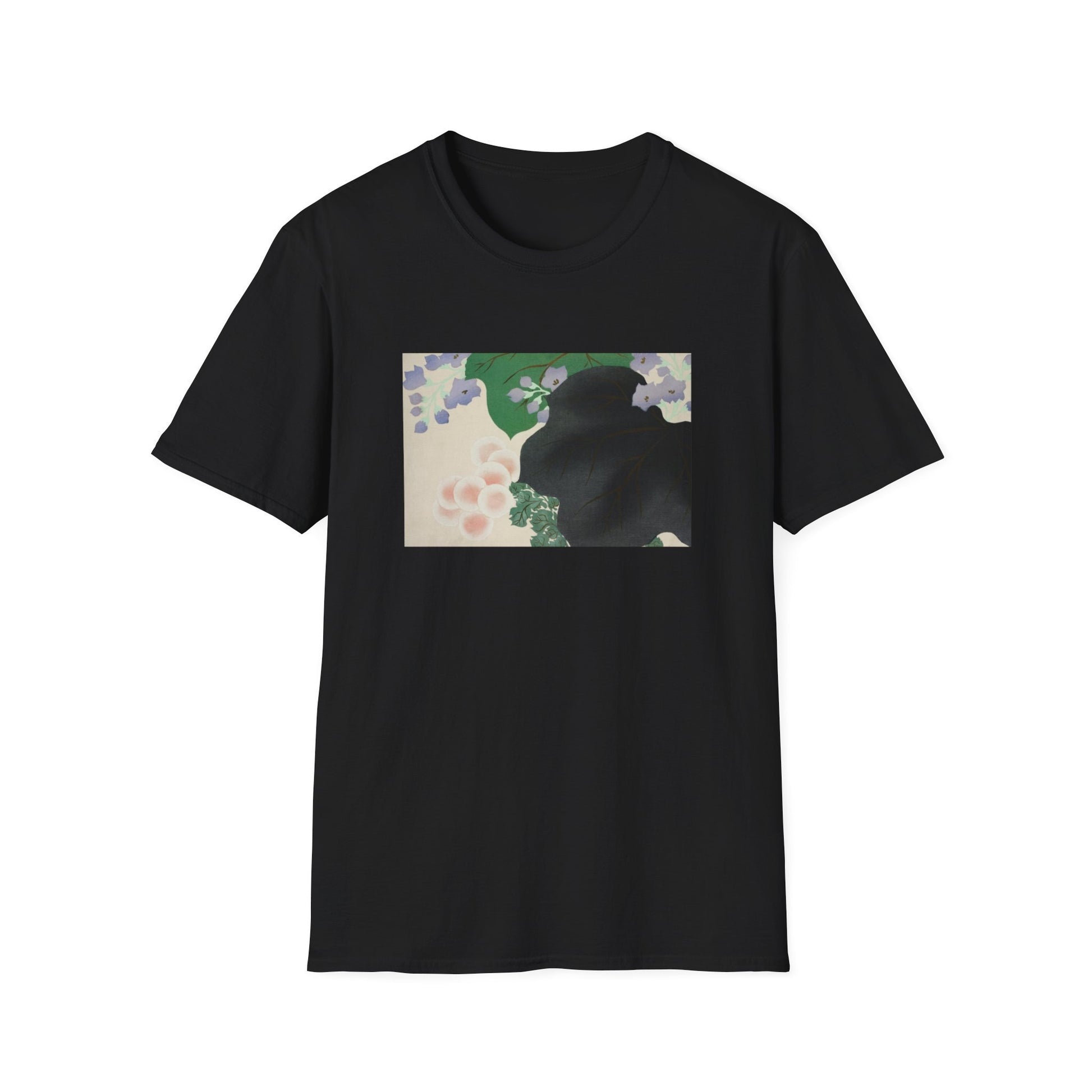 a black t - shirt with a picture of a cat on it