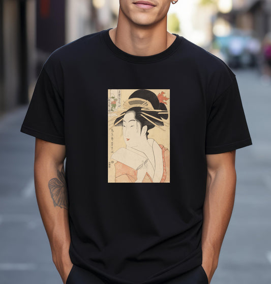 The Courtesan Kisegawa by Kitagawa Utamaro Famous Japanese woodblock print T shirt