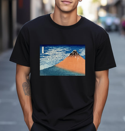 Fine Wind, Clear Morning by Katsushika Hokusai view of Mt Fuji T shirt  from famous Japanese woodblock print