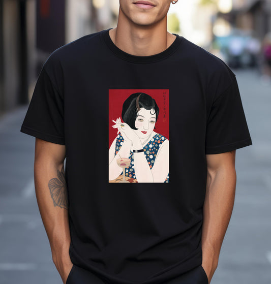 Modern woman (1930) Japanese Ukiyo-e art by Kobayakawa Kiyoshi T shirt from famous Japanese woodblock print