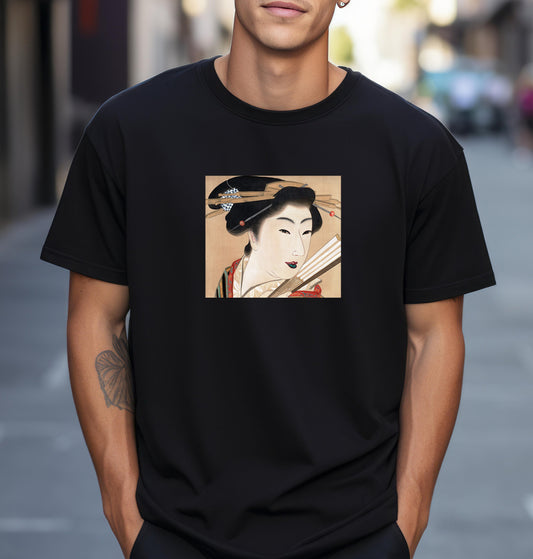 Japanese geisha (1830s) vintage painting by Mihata Joryu. T shirt from famous Japanese woodblock print