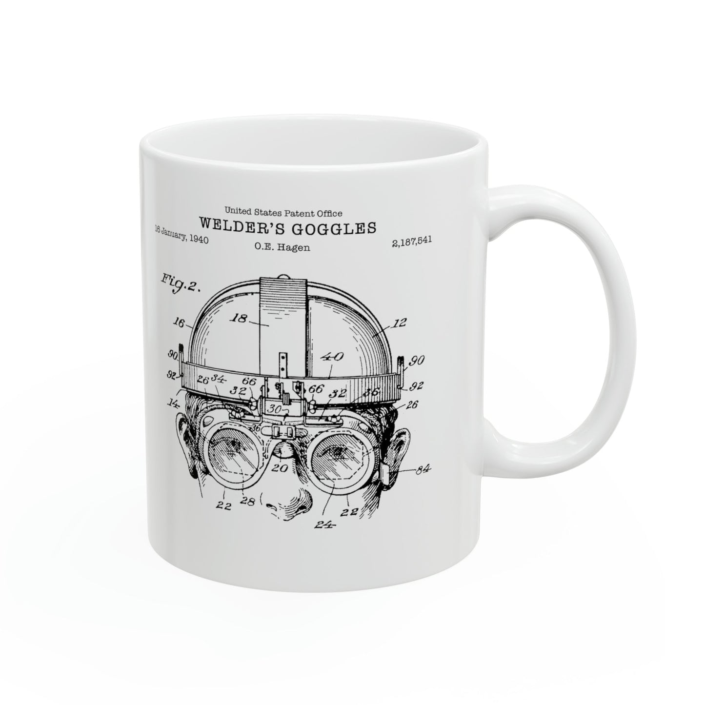 a coffee cup with a drawing of a brain on it