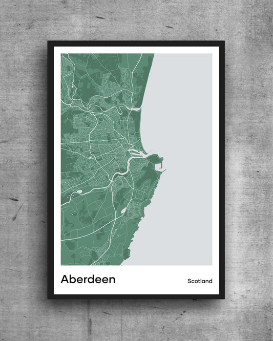 A modern minimalist map print of North Berwick Scotland. UK. Quality colourful poster of North Berwick on quality art paper