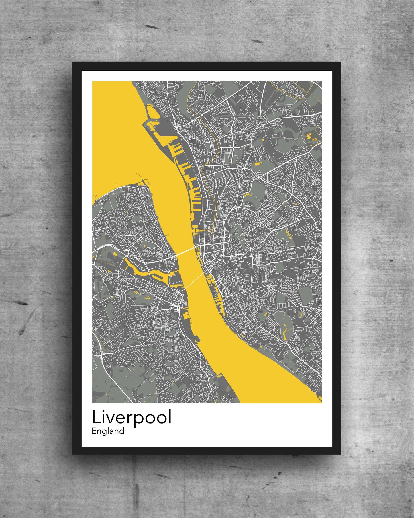 Liverpool  modern minimalist map print poster. Quality colourful poster of Liverpool England quality art paper