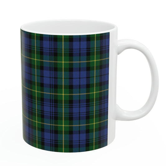 Gordon clan 2. The elegant and colourful tartan on this mug is taken from the Scottish Register of Tartans based in Scotland.