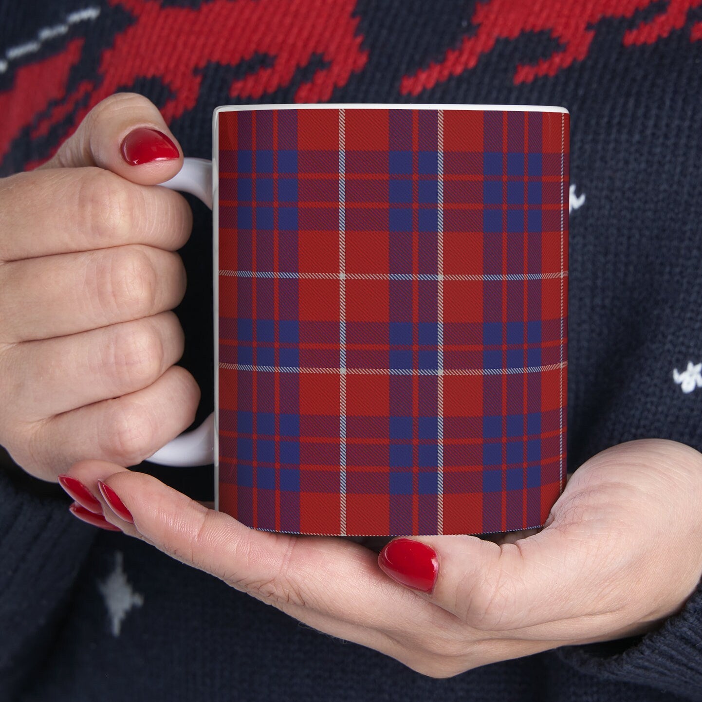 Hamilton mock. The elegant and colourful tartan on this mug is taken from the Scottish Register of Tartans based in Scotland.