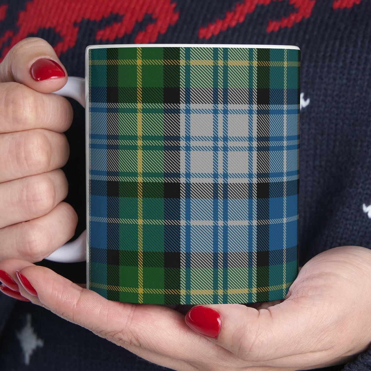 MacNeil dress. The elegant and colourful tartan on this mug is taken from the Scottish Register of Tartans based in Scotland.