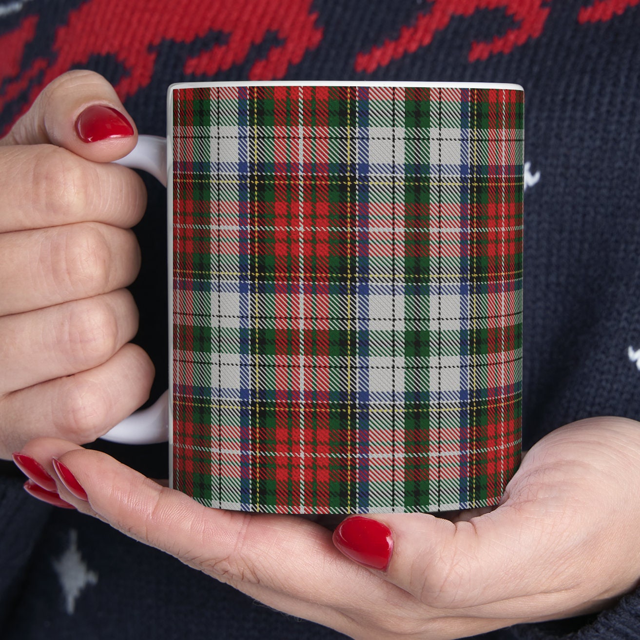 Stewart clan 1. The elegant and colourful tartan on this mug is taken from the Scottish Register of Tartans based in Scotland.