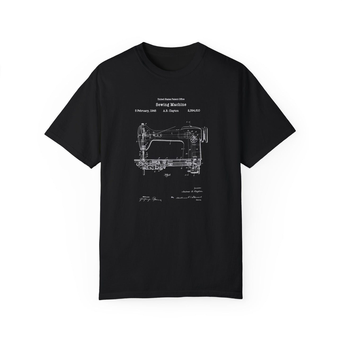 Vintage sewing machine design from US Patent Office. A quality T shirt perfect for crafters, crafting, quilting quilters