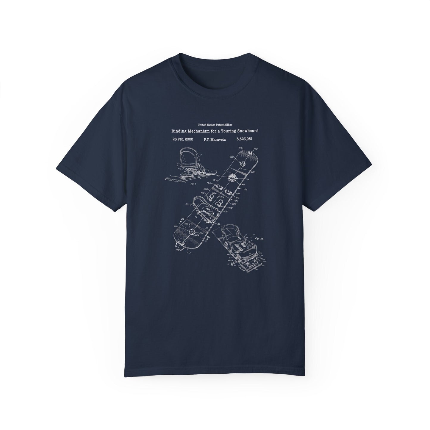 Burton snowboard bindings design from US Patent Office. A quality T shirt perfect for snowboarders, winter and snow sports fans