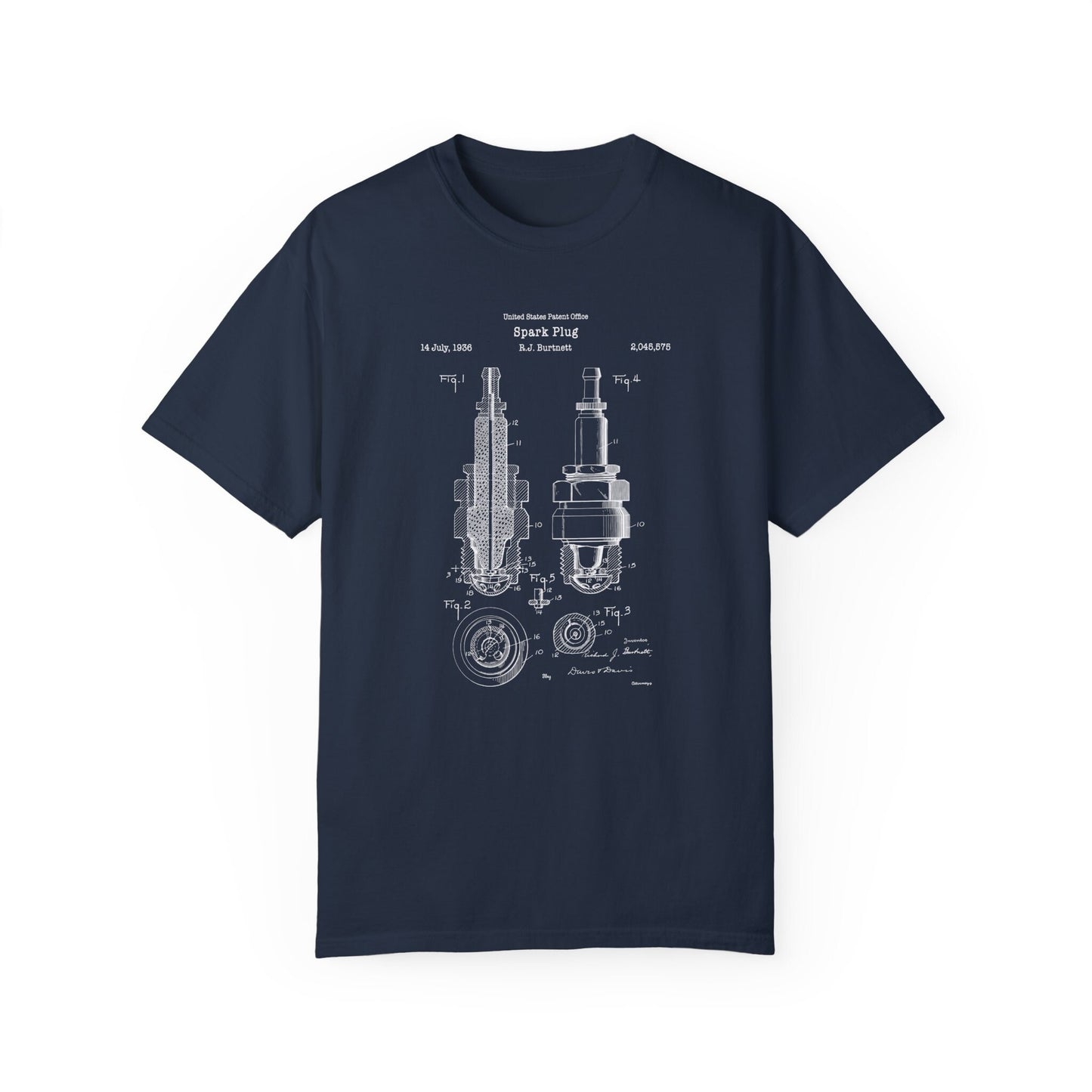 Spark plug design from US Patent Office. A quality T shirt perfect gift for a mechanic, engineer, motorist or petrolhead,driver