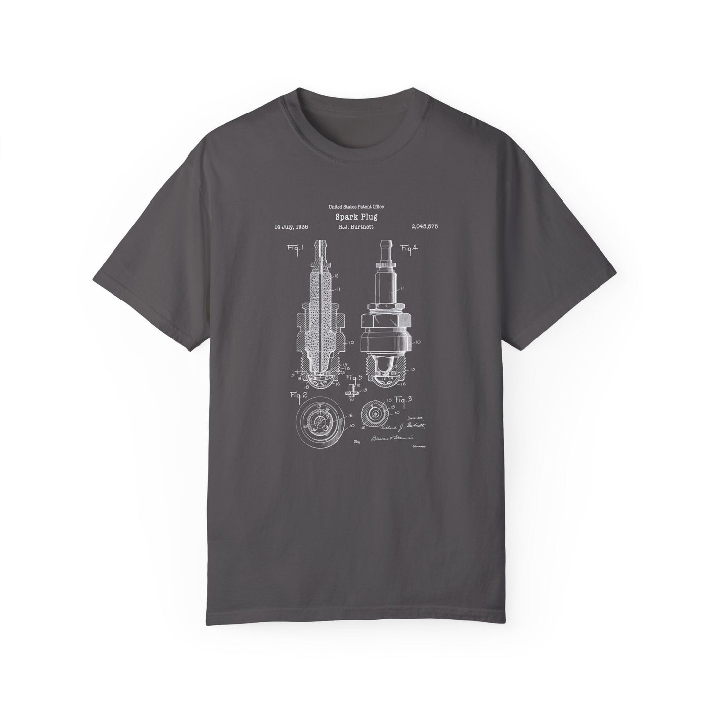 Spark plug design from US Patent Office. A quality T shirt perfect gift for a mechanic, engineer, motorist or petrolhead,driver