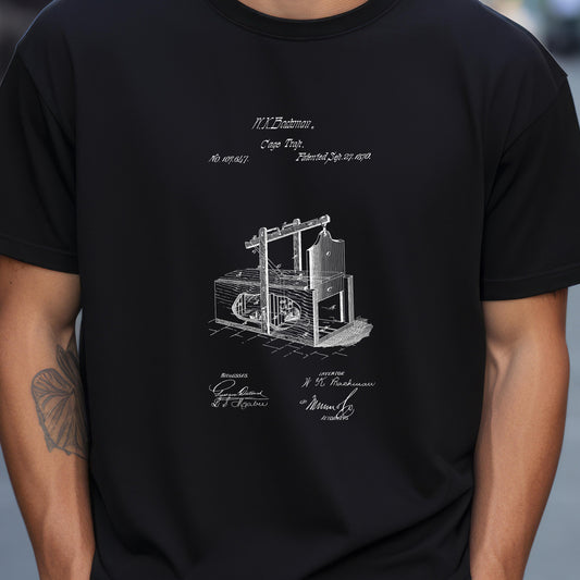 Old mouse trap design from 1870 t shirt from the US Patent Office . Perfect gift for steampunk fans, history buffs, pest control,