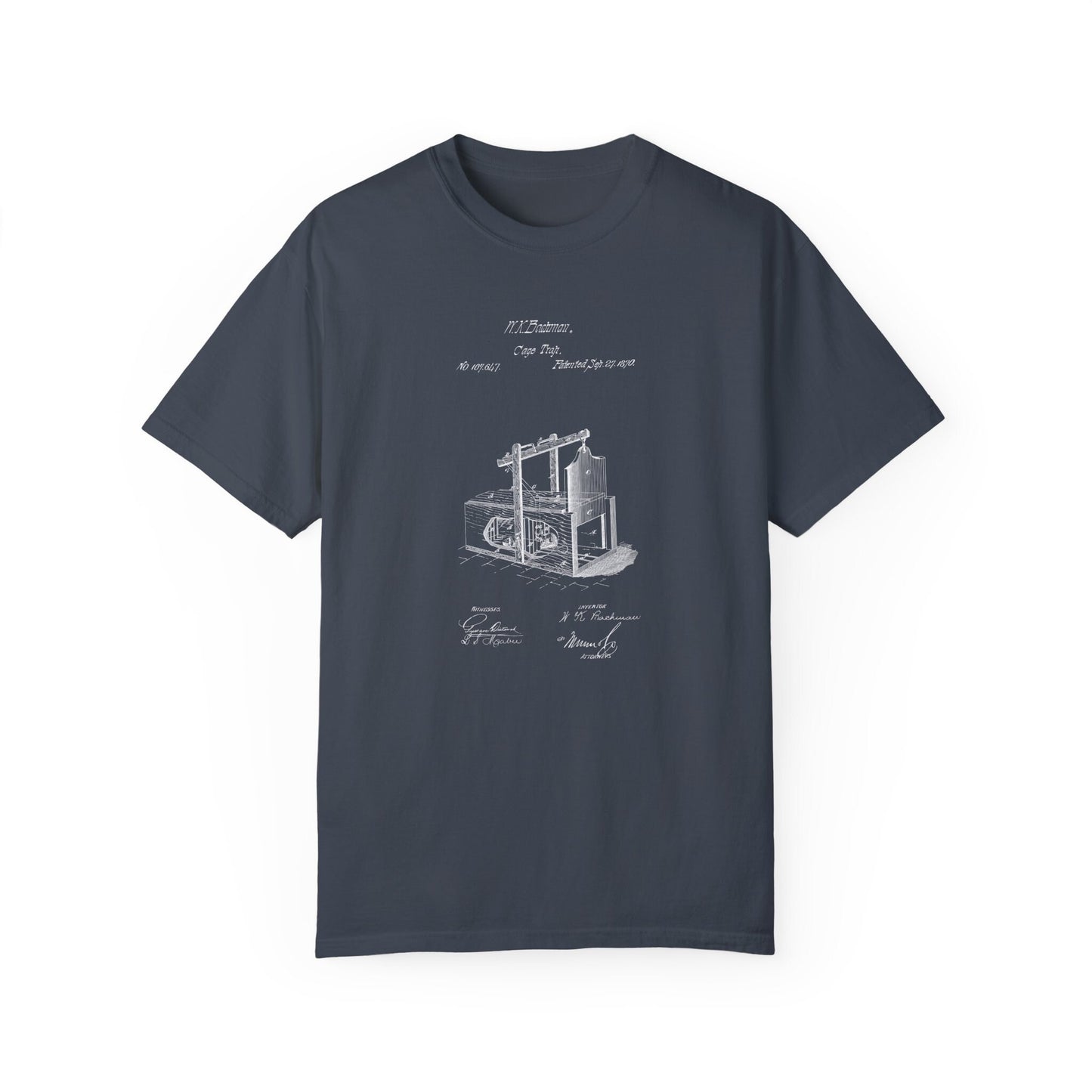 a blueprinted t - shirt with a drawing of a machine