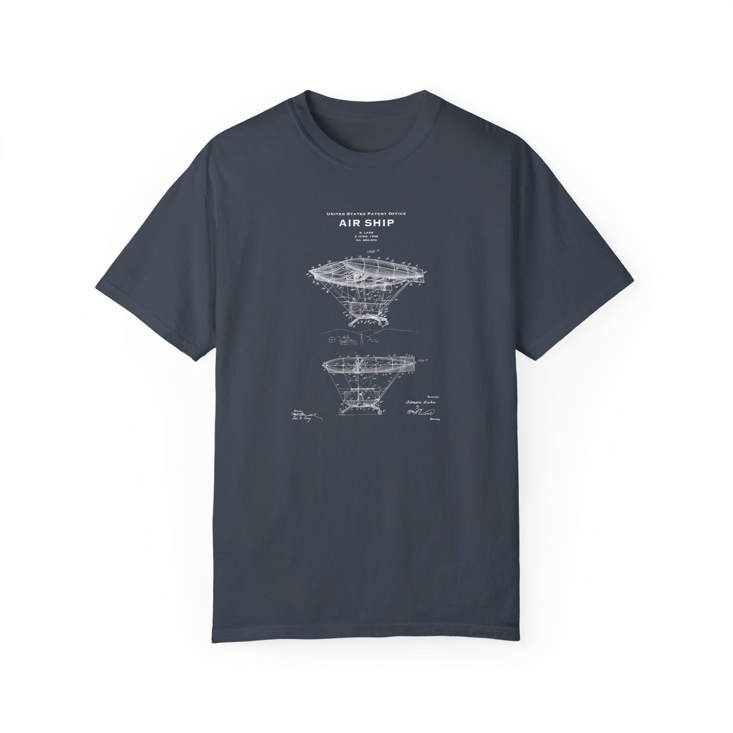 a gray t - shirt with a drawing of an airplane