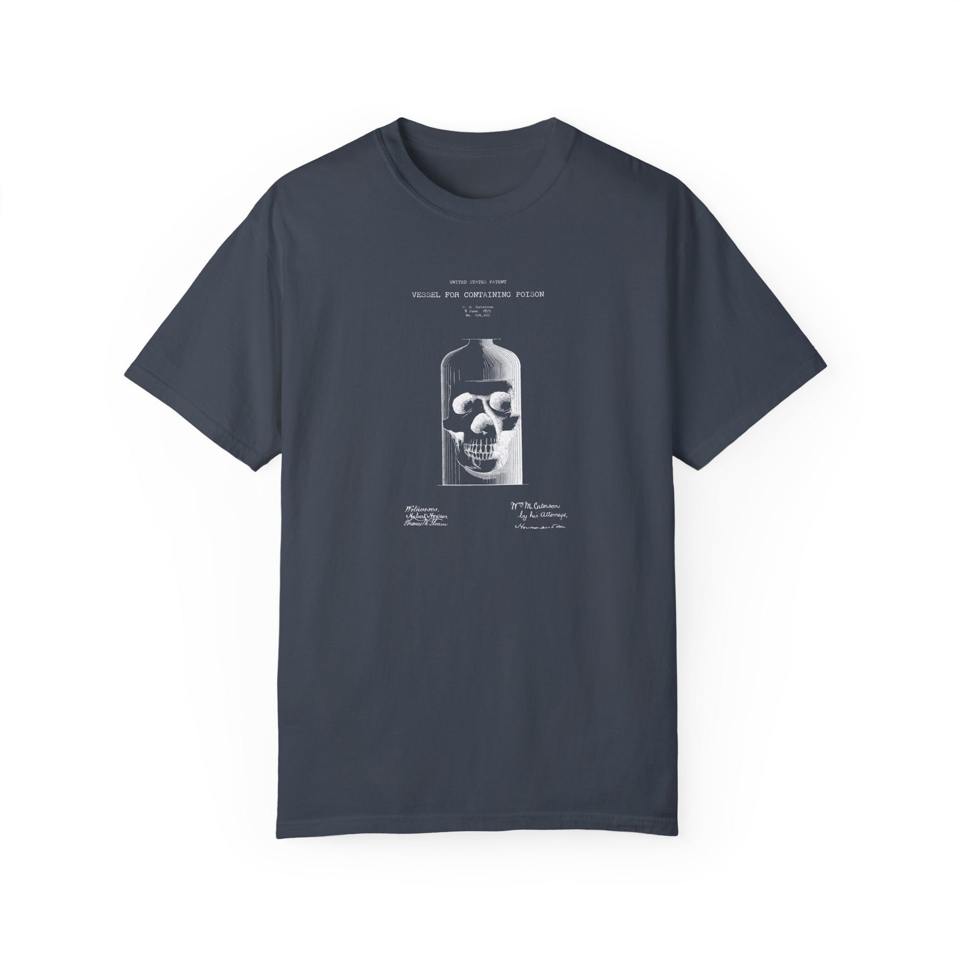 a blue t - shirt with a skull on it