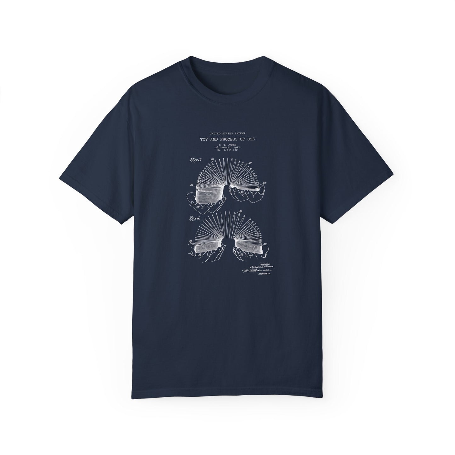 a navy blue t - shirt with a drawing of a fish