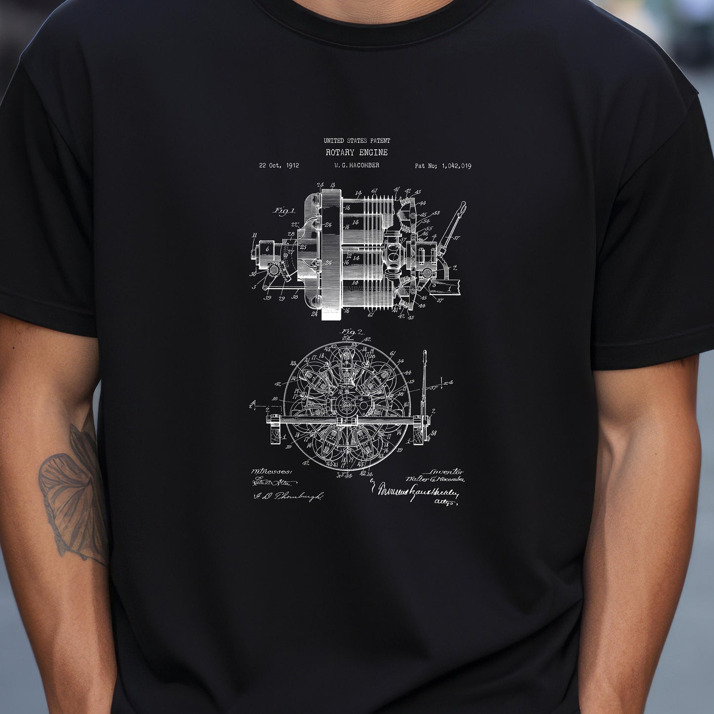 Rotary engine design patent from the US Patent Office. perfect gift for mechanic, motorist, petrol head, car driver