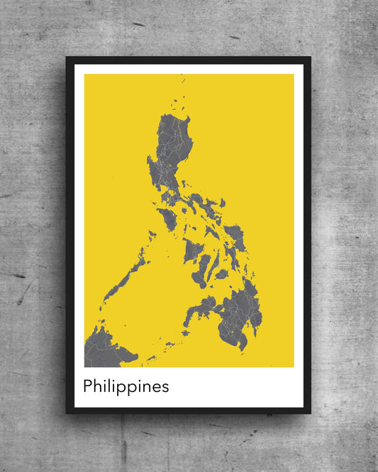 Philippines modern minimalist map print poster. Quality colourful poster of Philippines quality art paper