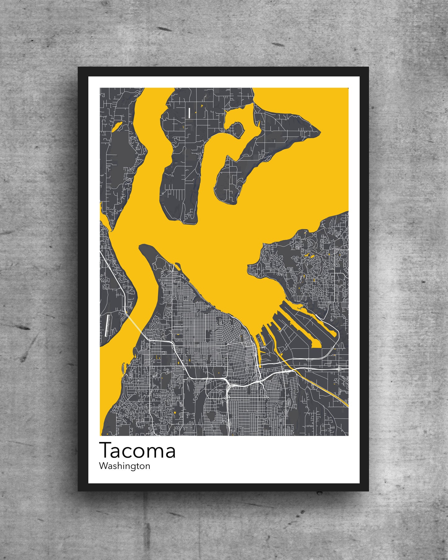 Tacoma modern minimalist map print poster. A colourful poster of Tacoma Washington on quality art paper